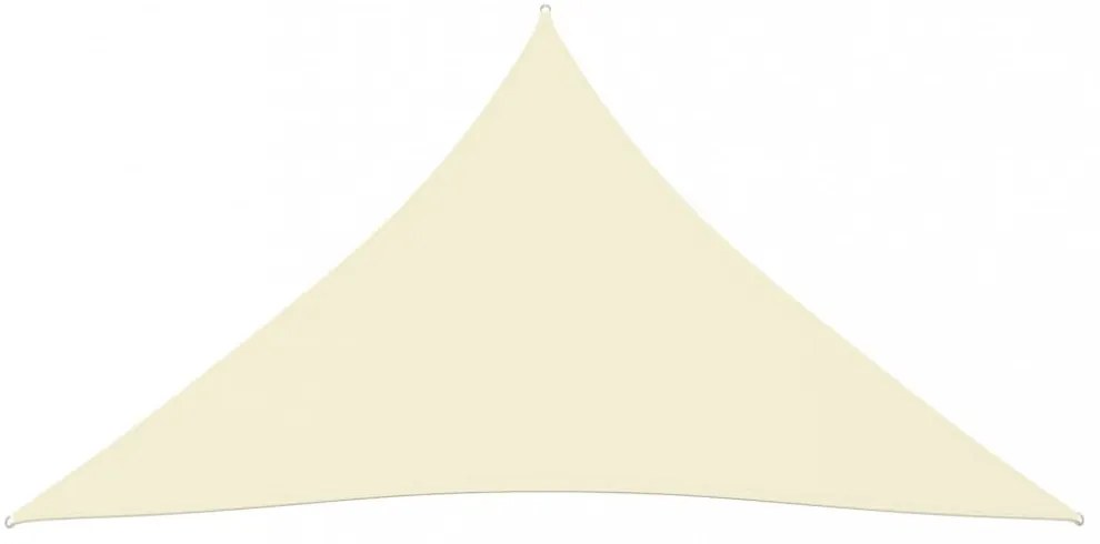 krémszínű háromszögű oxford-szövet napvitorla 4,5 x 4,5 x 4,5 m