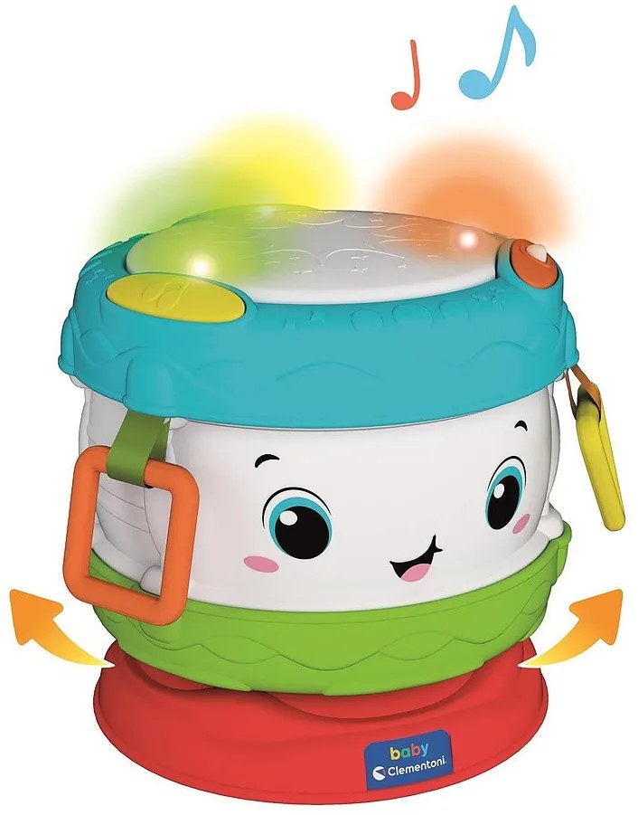 Színes Smiley készségfejlesztő dob fénnyel és hanggal Clementoni