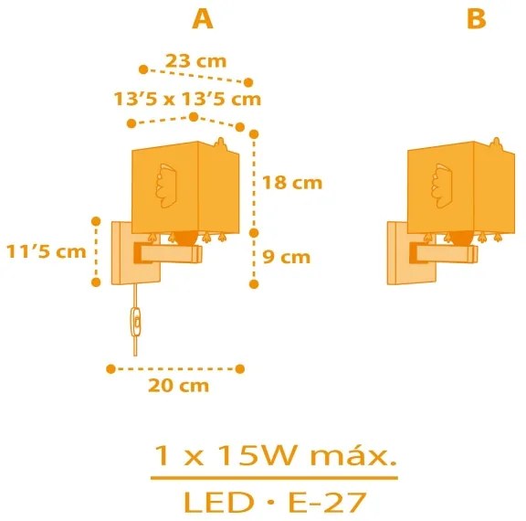 Dalber 64649 - Gyerek fali lámpa LITTLE CHICKEN 1xE27/15W/230V