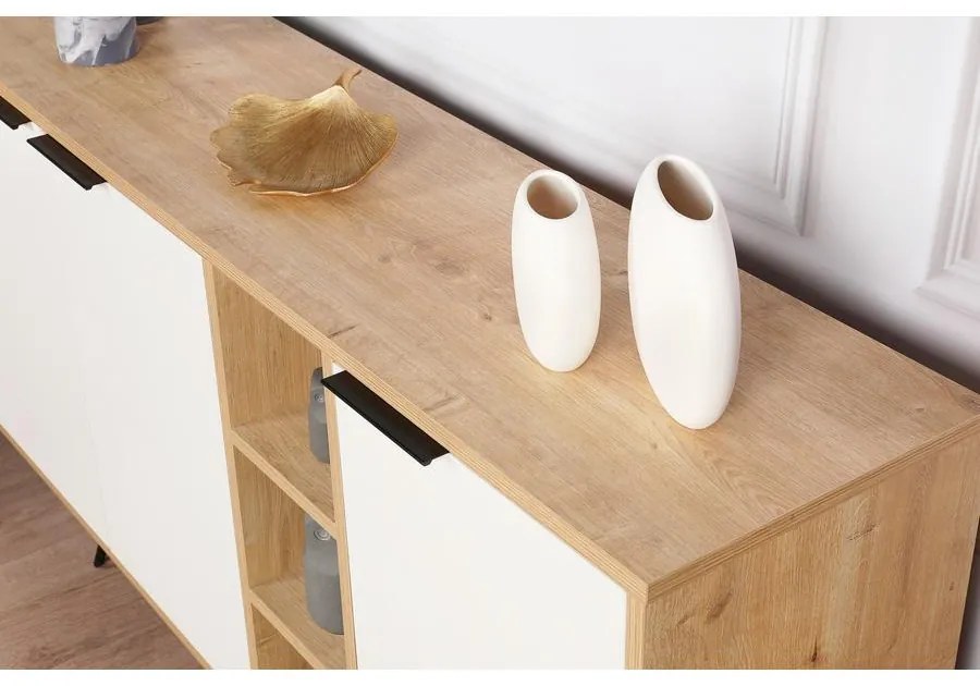 Konzolasztal Clara Console - Oak, Fehér