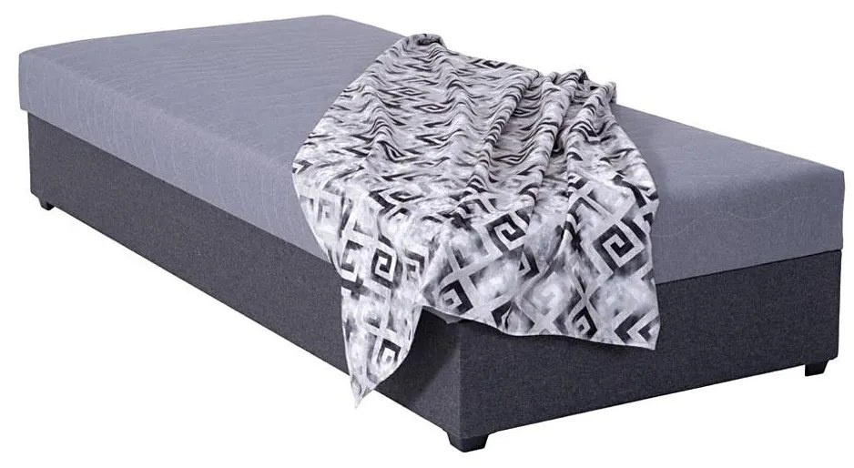 Kárpitozott heverő JACOB XL, tárolóval, teherbírás 130 kg, 90x200 cm, szürke