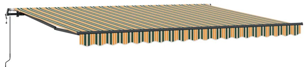 Önként Behúzható Napellenző Zöld és Sárga 450x350 cm