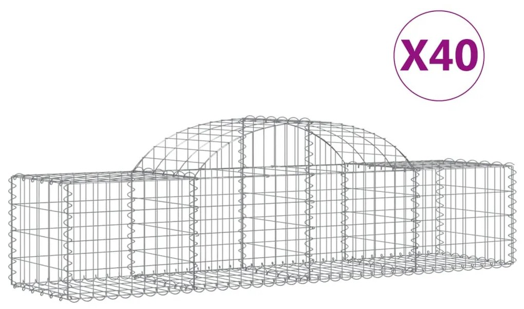 40 db íves horganyzott vas gabion kosár 200x50x40/60 cm