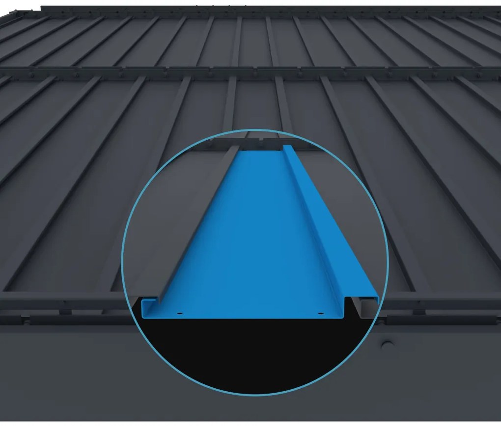 Bioklimatikus pergola G21 Austin 4x4 m, antracit színű alumínium