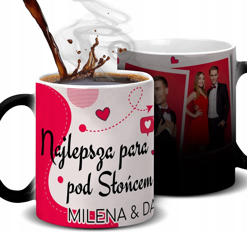 Bögre Mágikus Ajándék Valentin Napra Fénykép Név Legjobb Pár