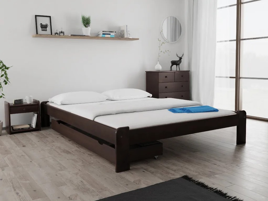 ADA ágy 140x200 cm, diófa Ágyrács: Léces ágyrács, Matrac: Coco Maxi 20 cm matrac
