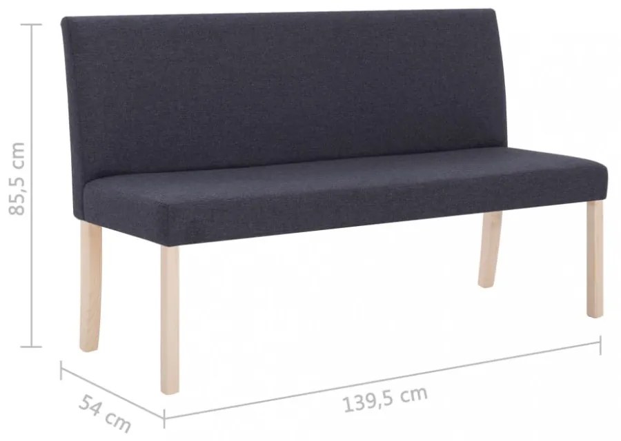 sötétszürke poliészter pad 139,5 cm