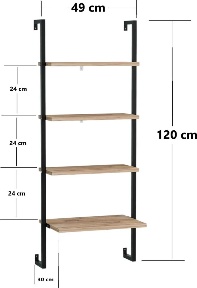 Fali polc, 49 cm