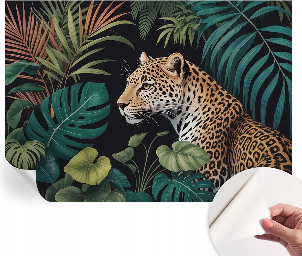 Dekoratív öntapadós fotótapéta az irodába Egzotikus leopárd 208x146 cm