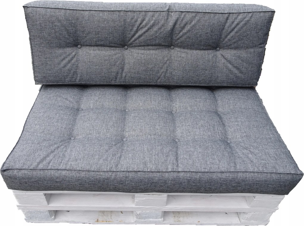 Párnák egy Raklapra 120 X 80 szürke Egyenes Háttámla