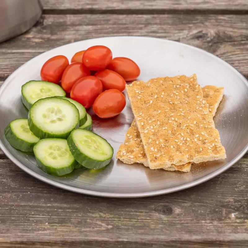 Rozsdamentes acél tányér, kínáló tálca, 23 cm átmérőjű