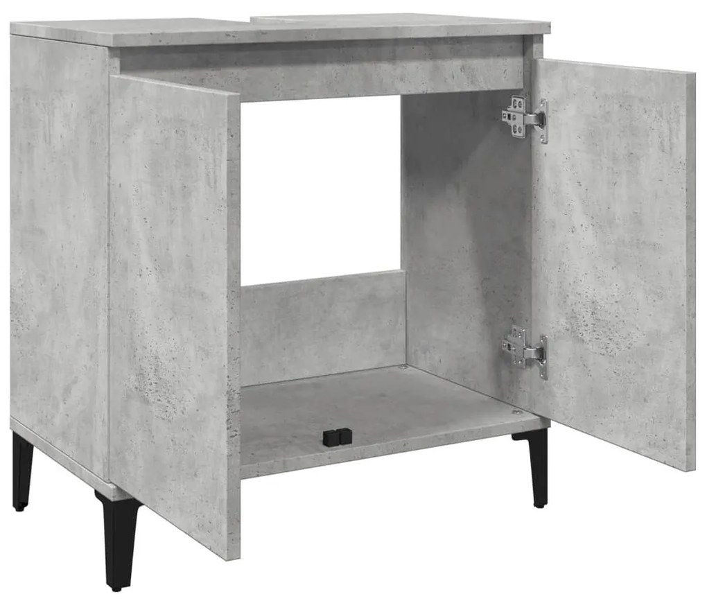 betonszürke szerelt fa mosdószekrény 58x33x60 cm