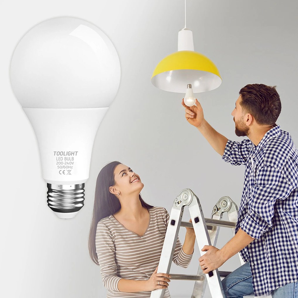 Toolight Szerszámlámpa, LED izzó E27, 12W, 900lm, 3000K meleg, RSL026, OSW-20011