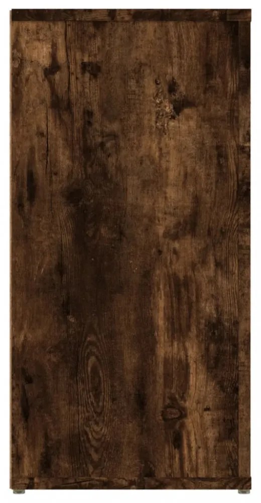 füstös tölgy színű szerelt fa tálalószekrény 100x30x59,5 cm