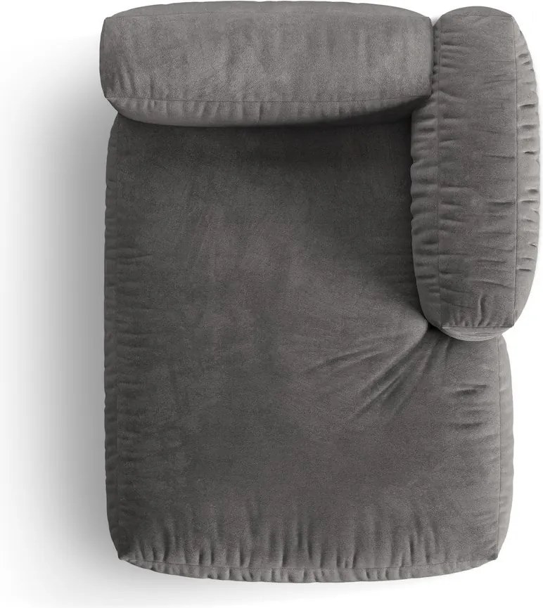 Szürke bársony kanapé modul (jobb oldali) Martina – Micadoni