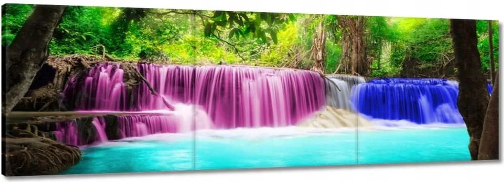 Vászonkép 90x30 Színes vízesés