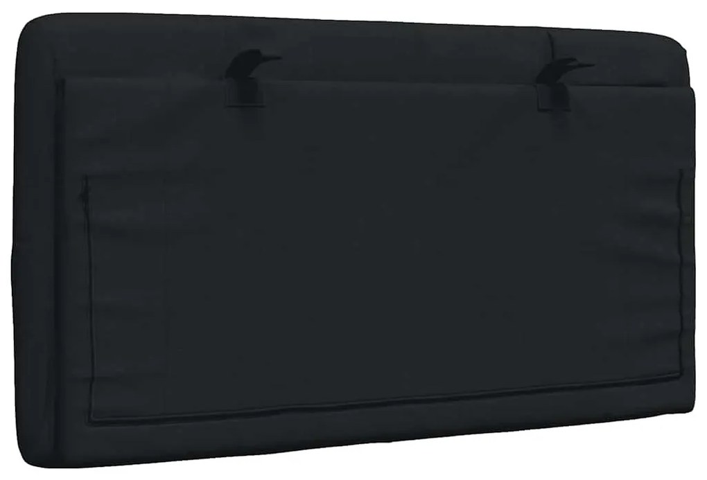 fekete szövet fejtámla párna 80 cm