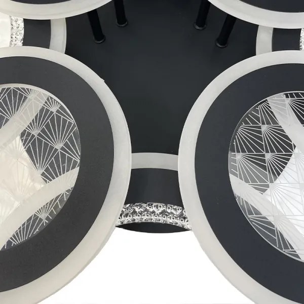 LED Dimmelhető felületre szerelhető csillár LED/200W/230V 3000-6500K + távirányítás