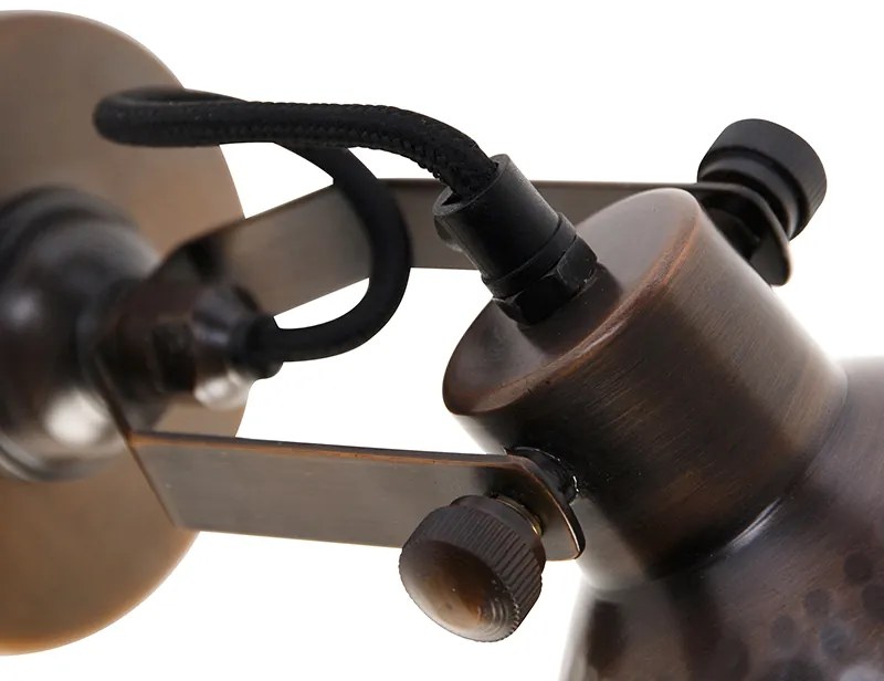 Ipari fali lámpa bronz réz színű állítható - Liko