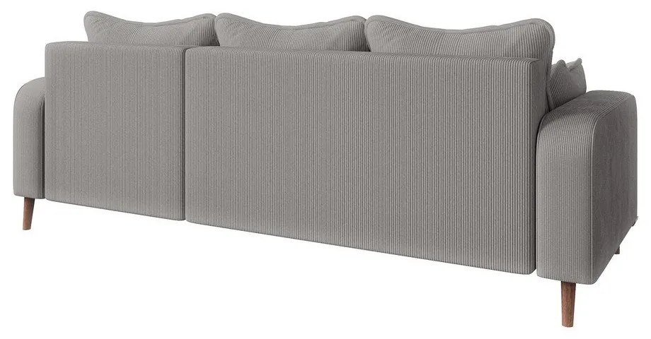 Világosszürke kordbársony sarokkanapé (jobb oldali) Beata – Ropez