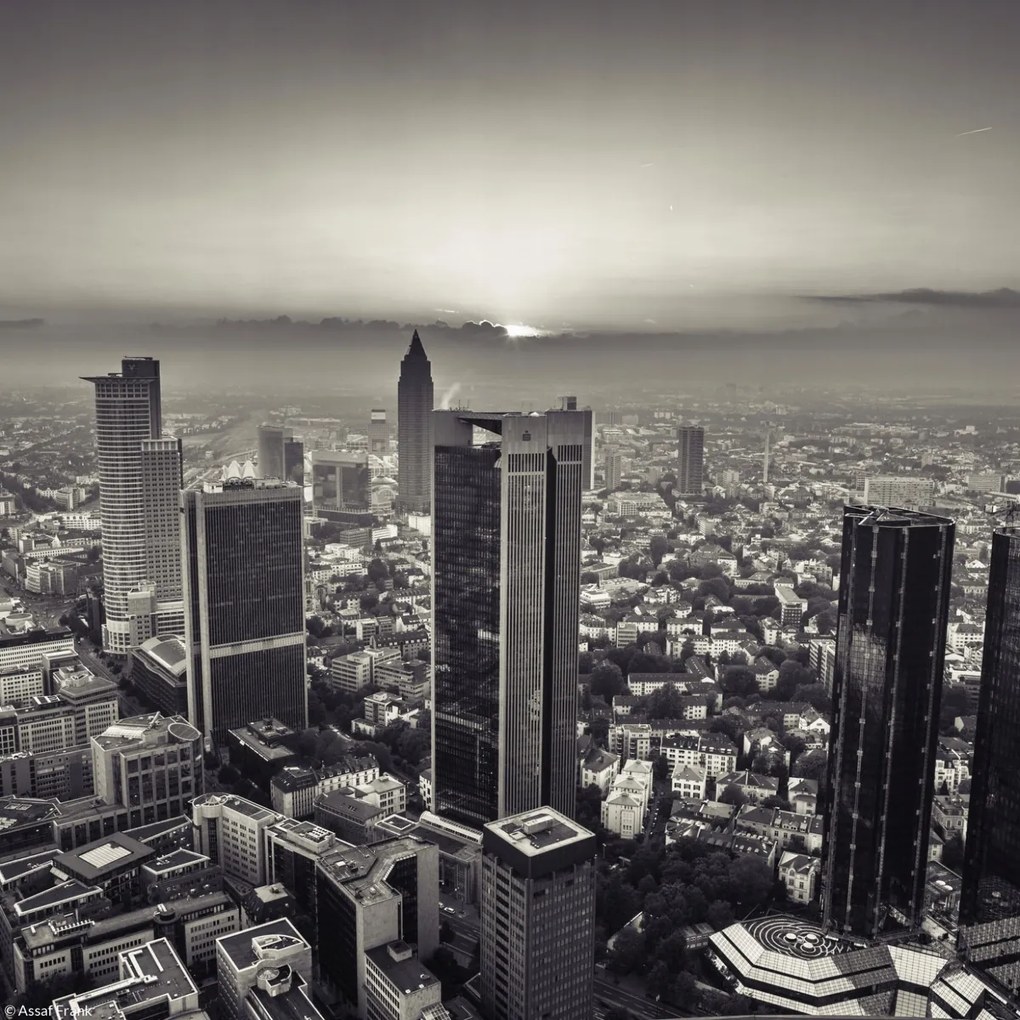 Poszter 20x20cm Város panoráma alkonyatkor 2, Assaf Frank