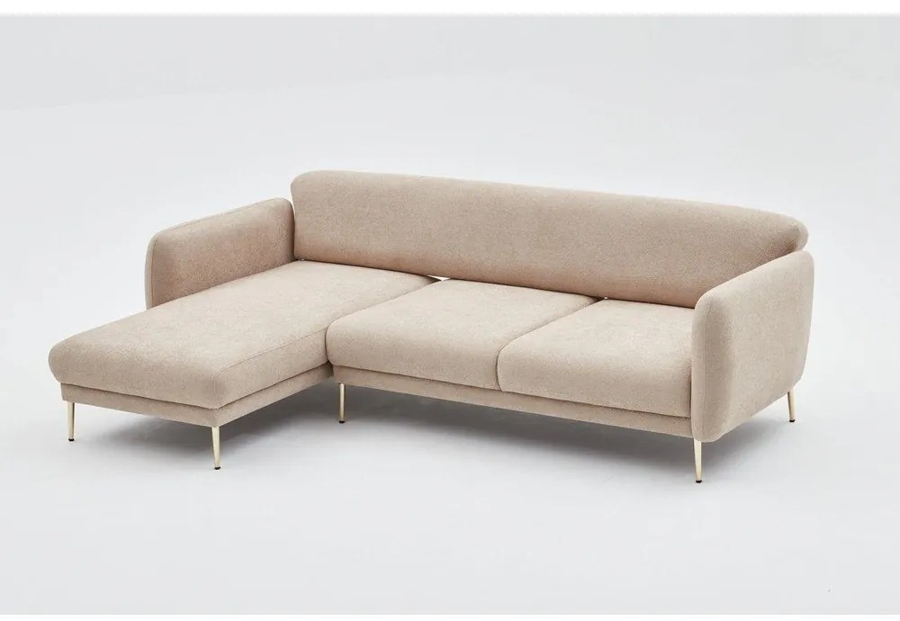 Bézs sarokkanapé (bal oldali-heverő résszel) Simena – Balcab Home
