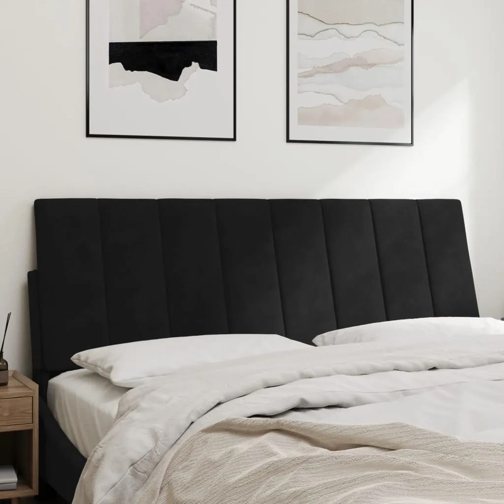 fekete bársony fejtámla párna 120 cm