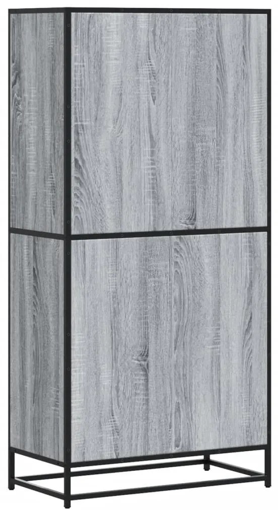 szürke sonoma színű szerelt fa magasszekrény 68 x 35 x 139 cm