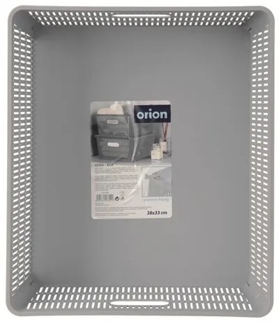 Orion NESTA műanyag, egymásba rakható kosár, 38 x 33 x 12,7 cm, szürke, L