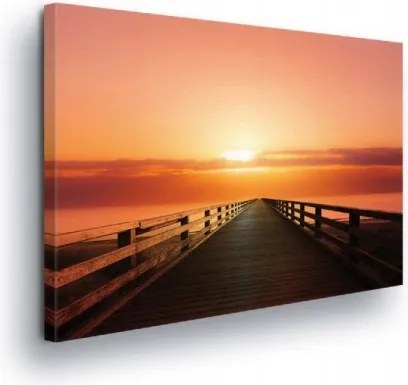 Vászonkép 80x60 Naplemente tenger nyugalom meleg utazás természet égbolt