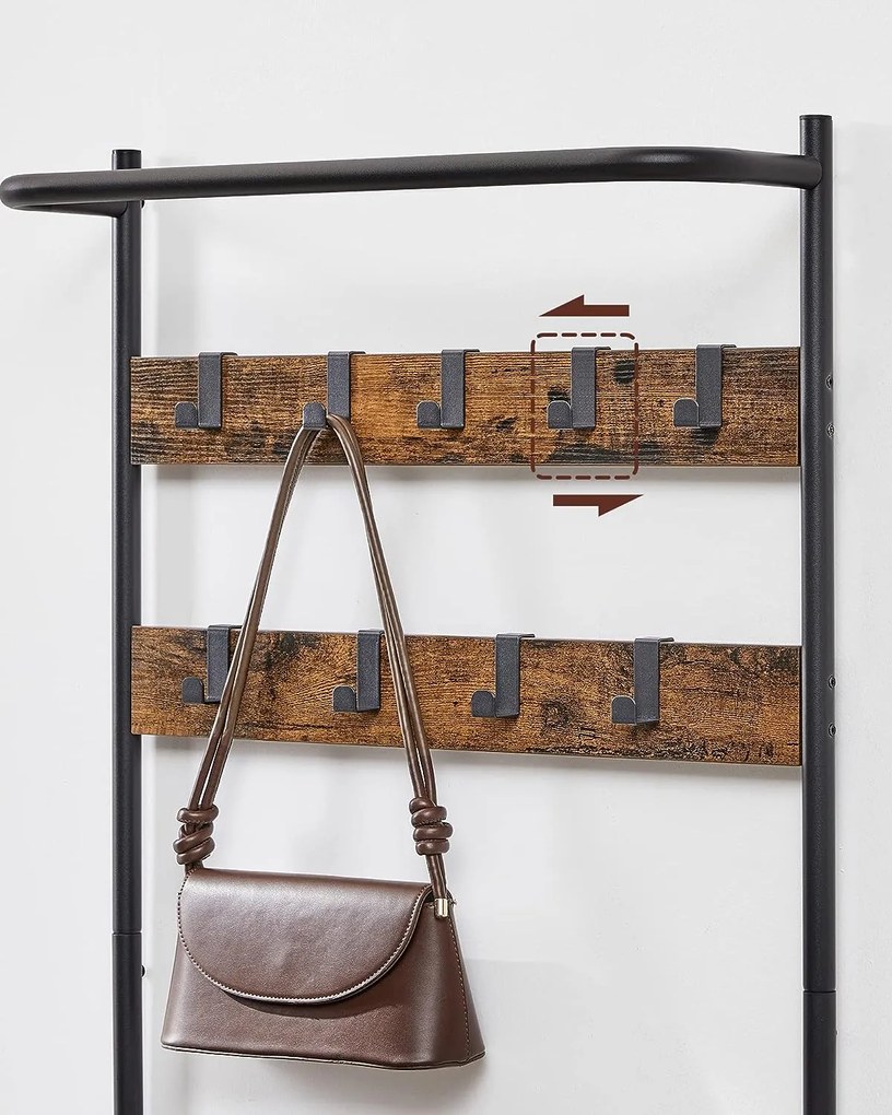 Előszobafal TAYLOR cipős szekrénnyel 180x64 cm, rusztikus barna