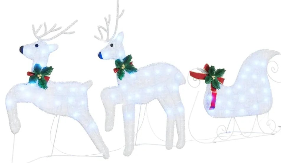 LED rénszarvasok 7 pcs Ezüst szövet
