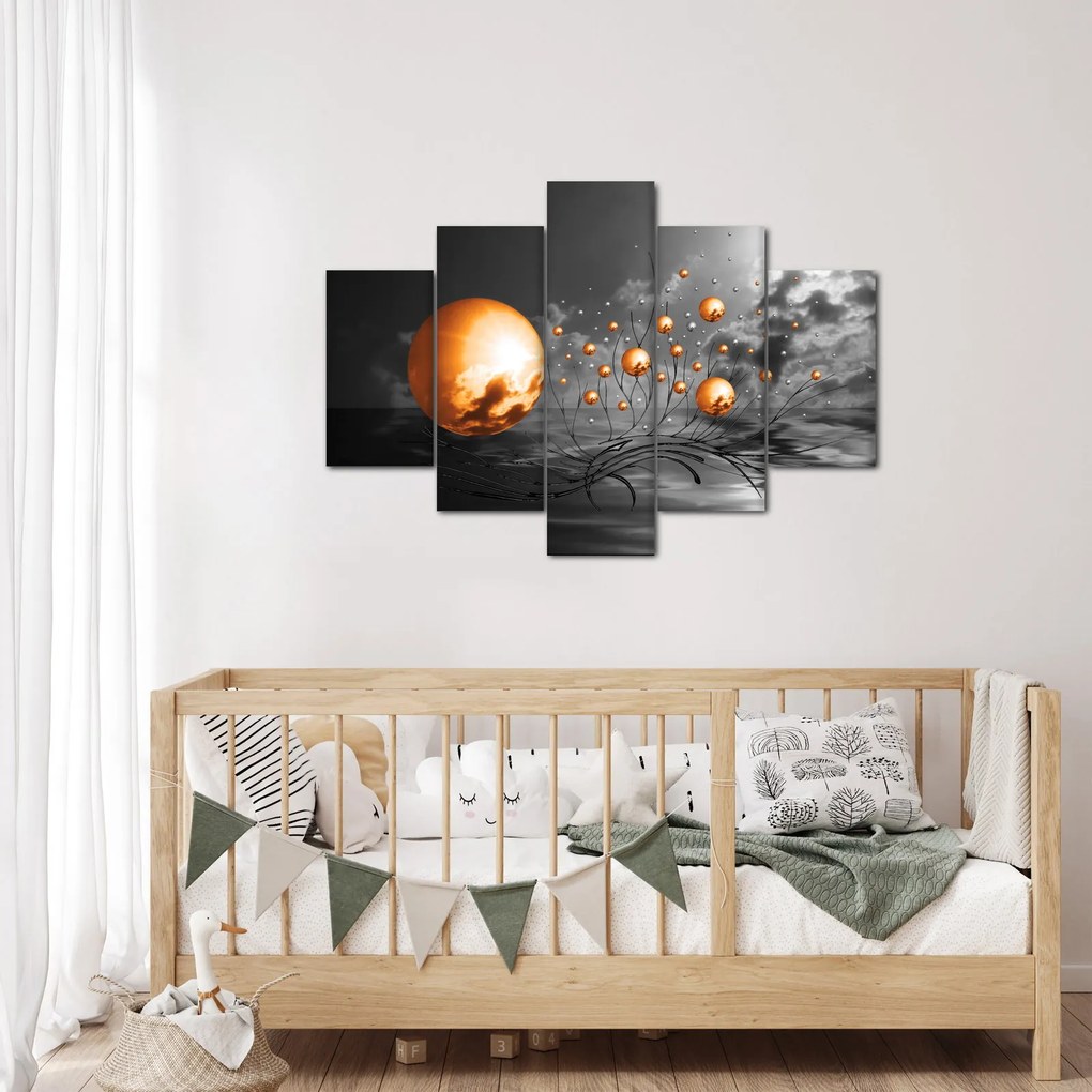 Narancssárga absztrakt gömbök képe (150x105 cm)