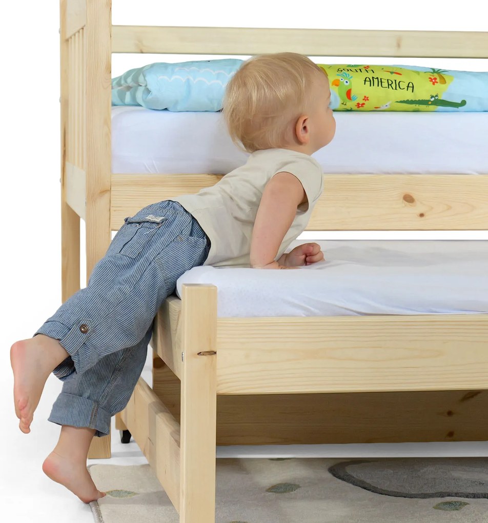 Wilsondo PETRA 5 emeletes ágy pótággyal - natúr borovi Méret: 180x80