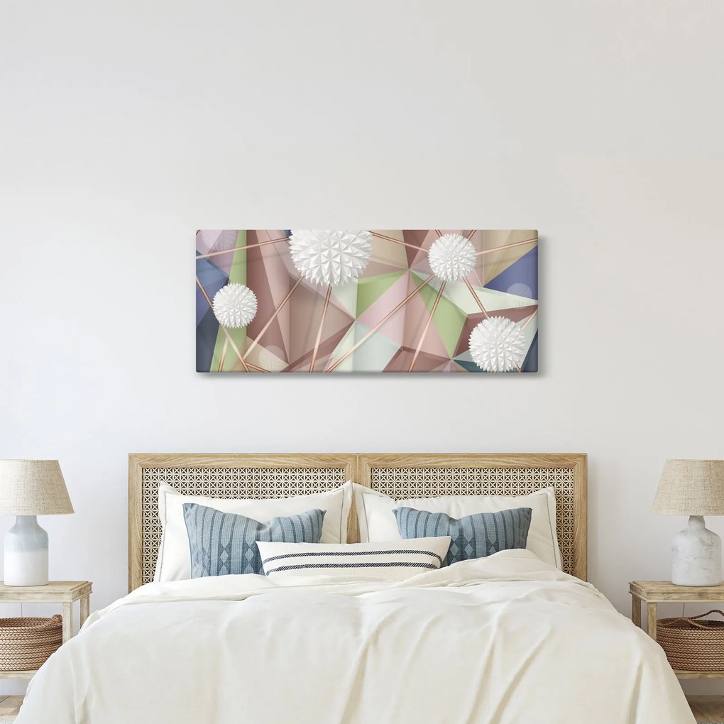 Kép - 3D absztrakció pasztell színekben (120x50 cm)