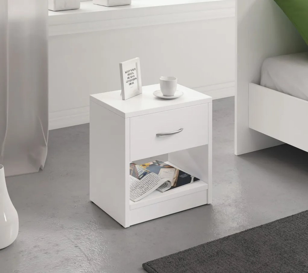 NAKA 1S SZAFKA NOCNA BIAŁA 16mm&