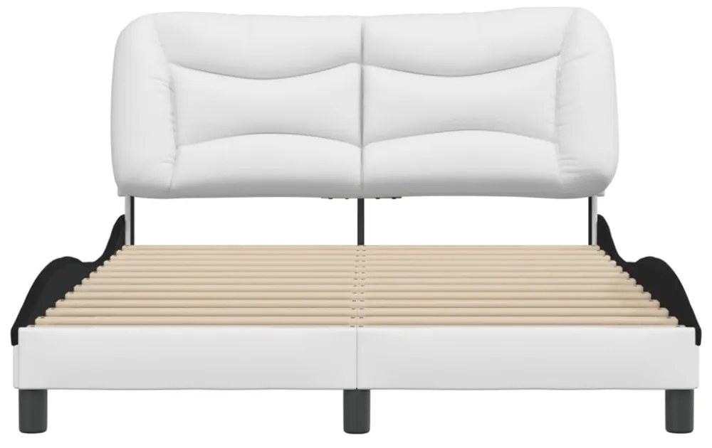 fehér és fekete műbőr ágykeret matrac nélkül Hvar 120 x 200 cm