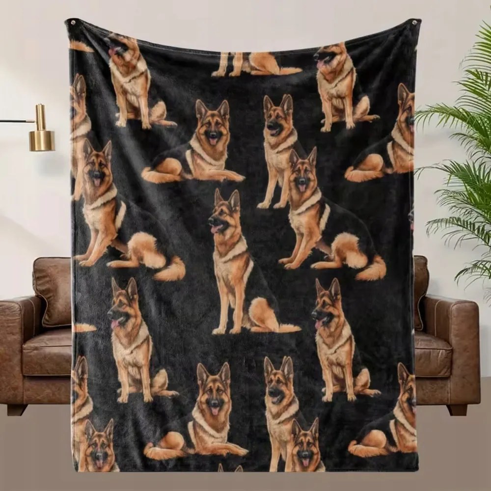 Takaró ágytakaró kutyák piknik német juhászkutya ajándék 150x200