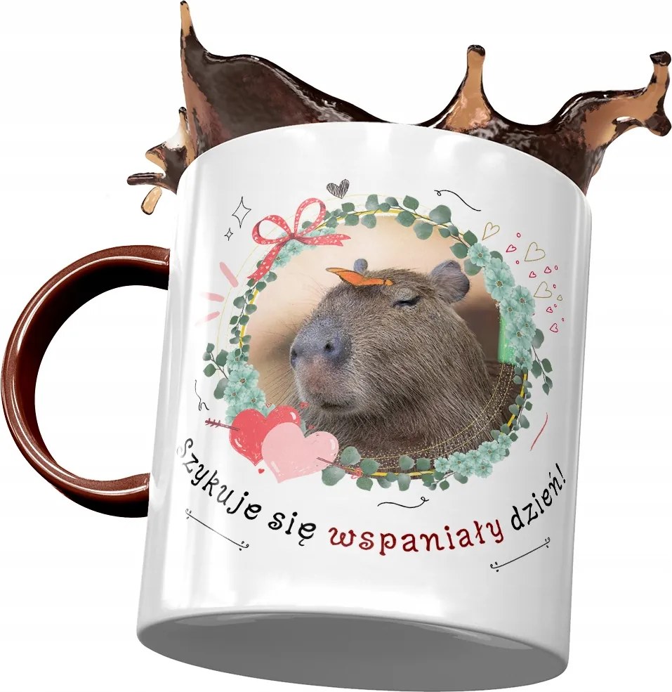 Kapibara Bordó Bögre Születésnap Névnap Ajándék Nyomtatott Fotóval