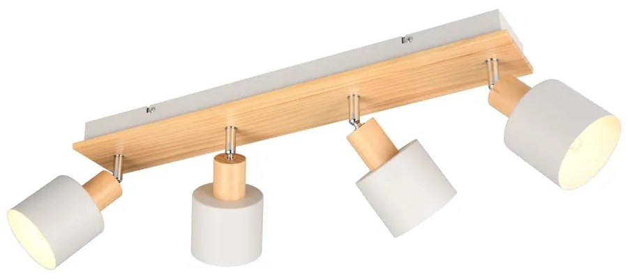 Fehér-natúr színű spotlámpa ø 9 cm Shanti – Trio