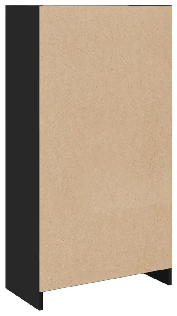 fekete szerelt fa könyvszekrény 57 x 28,5 x 107,5 cm
