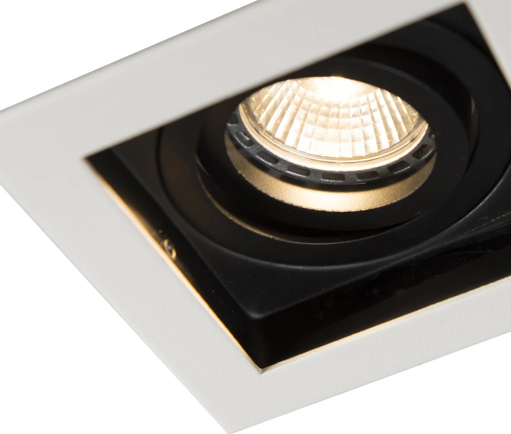 6 darabos modern süllyesztett spotlámpa szett fehér, fekete, állítható - Carree