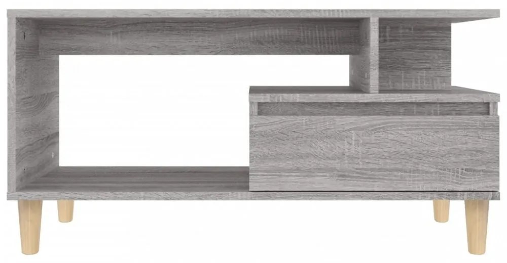 szürke sonoma szerelt fa dohányzóasztal 90x49x45 cm