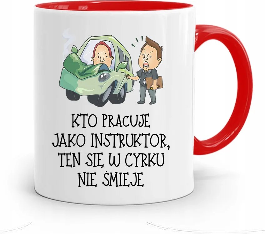 Vezetői Oktatónak Piros Bögre Ajándék fényképes nyomtatással