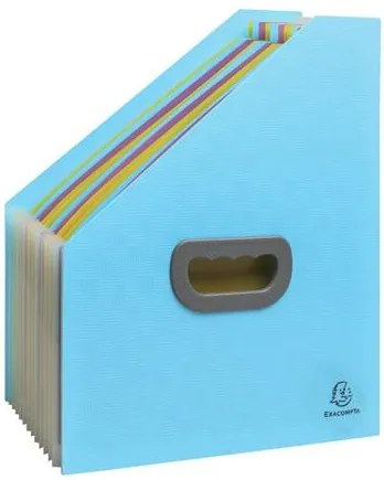 Harmonika iratpapucs, 265x325 mm, PP, 12 rekeszes, EXACOMPTA Pop'NCo, ciánkék (EX55599E)