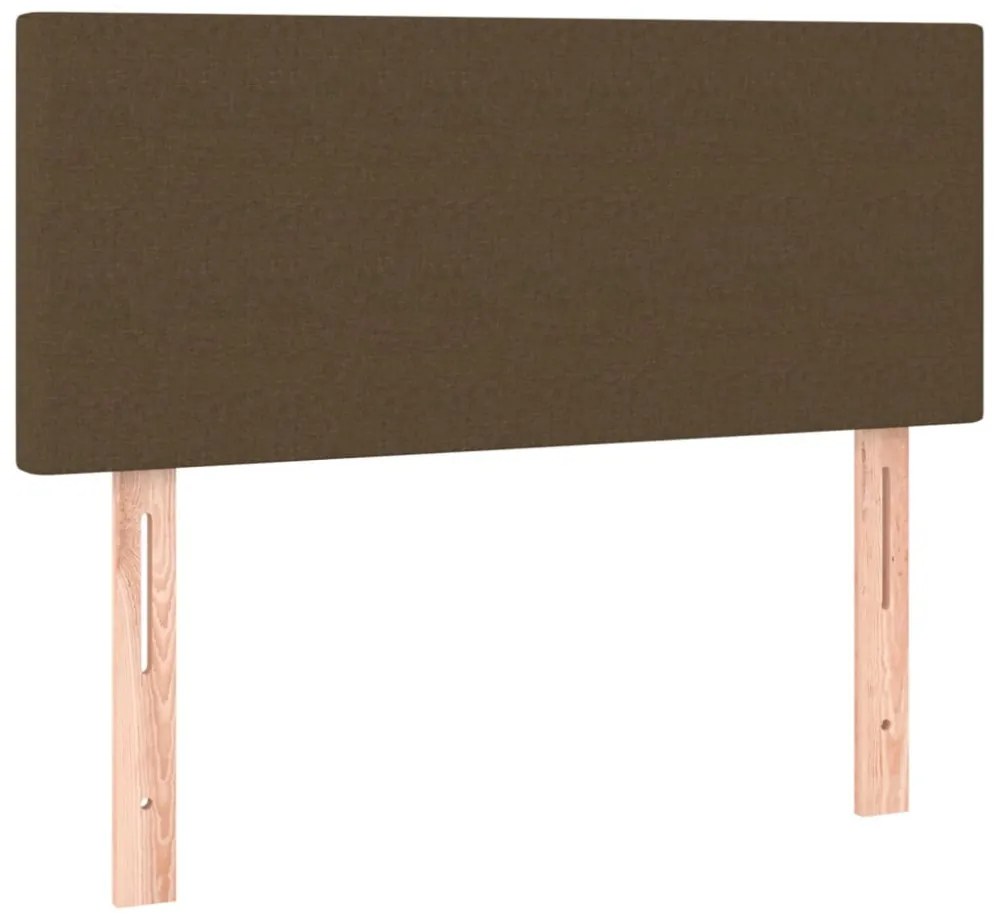 barna szövet rugós és LED-es ágy matraccal 100x200 cm