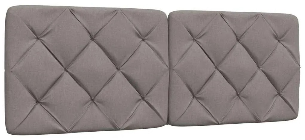 tópszínű szövet ágykeret LED-ekkel matrac nélkül 140 x 190 cm