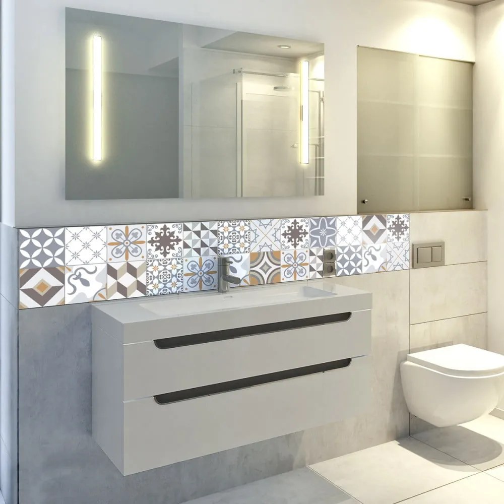 Tiles Beige matrica szett, 24 darab - Ambiance