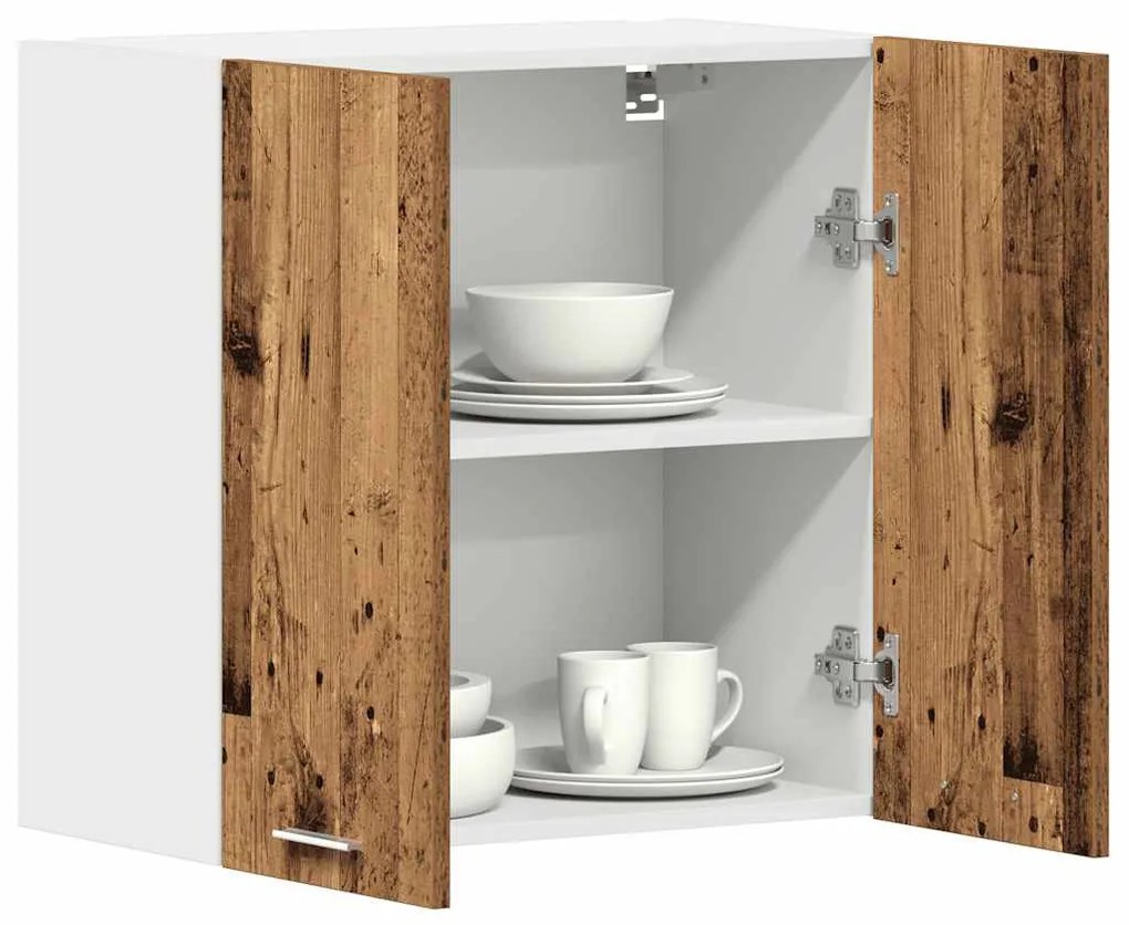 “Lyon” antik fa színű szerelt fa konyhai fali szekrény