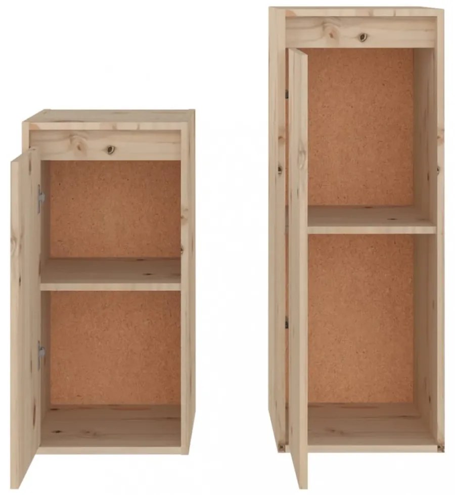 2 darab tömör fenyőfa TV-szekrény